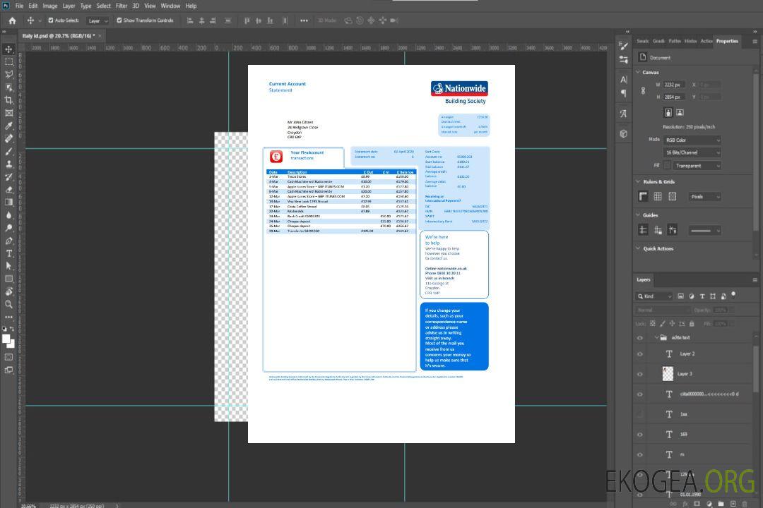 Modèle de relevé bancaire national du Royaume-Uni au format de fichier Word et PDF template Modèle de relevé bancaire national du Royaume-Uni au format de fichier Word et PDF template